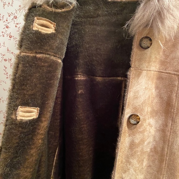 Suede Coat with Sherpa Lining - Picture 3 of 3